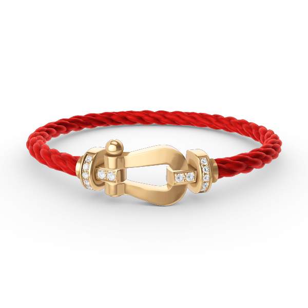 [⭐⭐JeweliWhal]FORCE LARGE HORSESHOE HALF DIAMOND BRACELET GOLD