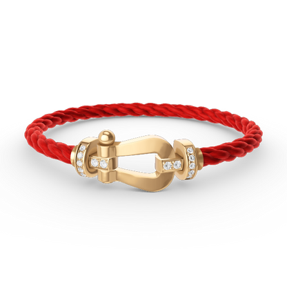 [⭐⭐JeweliWhal]FORCE LARGE HORSESHOE HALF DIAMOND BRACELET GOLD