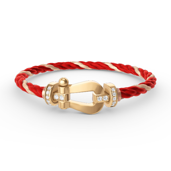 [⭐⭐JeweliWhal]FORCE LARGE HORSESHOE HALF DIAMOND BRACELET GOLD