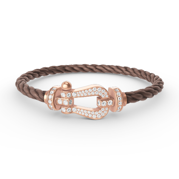 [⭐⭐JeweliWhal]FORCE LARGE HORSESHOE FULL DIAMOND BRACELET ROSE GOLD
