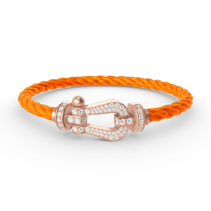 [⭐⭐JeweliWhal]FORCE LARGE HORSESHOE FULL DIAMOND BRACELET ROSE GOLD
