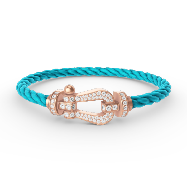 [⭐⭐JeweliWhal]FORCE LARGE HORSESHOE FULL DIAMOND BRACELET ROSE GOLD