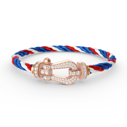 [⭐⭐JeweliWhal]FORCE LARGE HORSESHOE FULL DIAMOND BRACELET ROSE GOLD