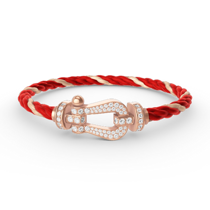 [⭐⭐JeweliWhal]FORCE LARGE HORSESHOE FULL DIAMOND BRACELET ROSE GOLD