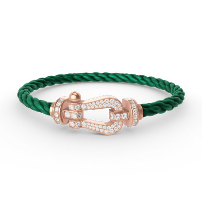 [⭐⭐JeweliWhal]FORCE LARGE HORSESHOE FULL DIAMOND BRACELET ROSE GOLD