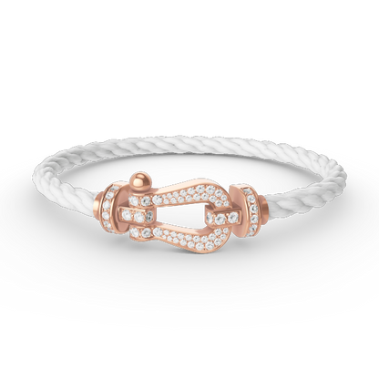 [⭐⭐JeweliWhal]FORCE LARGE HORSESHOE FULL DIAMOND BRACELET ROSE GOLD