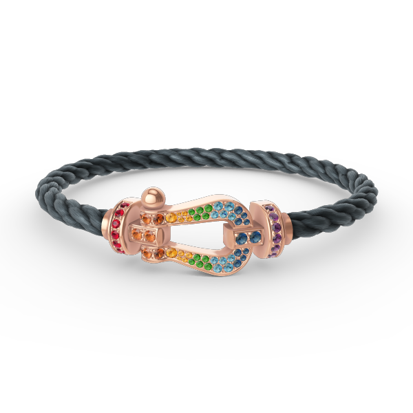 [⭐⭐JeweliWhal]FORCE LARGE HORSESHOE  COLORED DIAMOND BRACELET ROSE GOLD