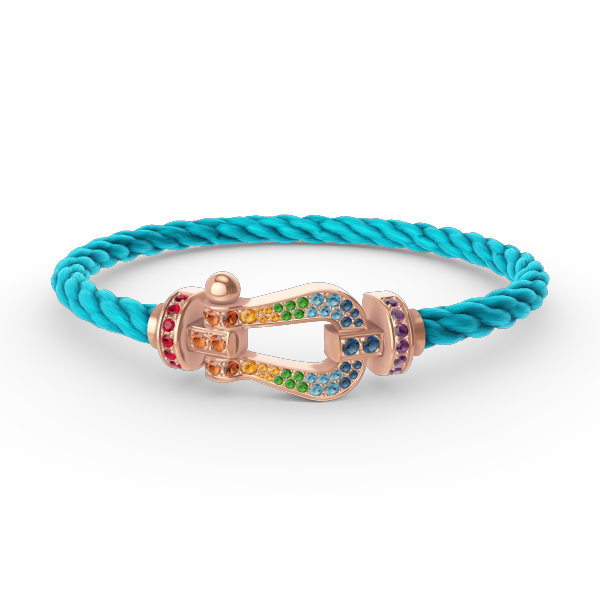 [⭐⭐JeweliWhal]FORCE LARGE HORSESHOE  COLORED DIAMOND BRACELET ROSE GOLD