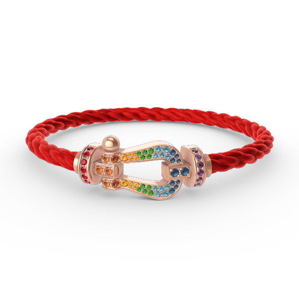[⭐⭐JeweliWhal]FORCE LARGE HORSESHOE  COLORED DIAMOND BRACELET ROSE GOLD