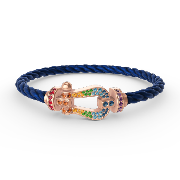 [⭐⭐JeweliWhal]FORCE LARGE HORSESHOE  COLORED DIAMOND BRACELET ROSE GOLD