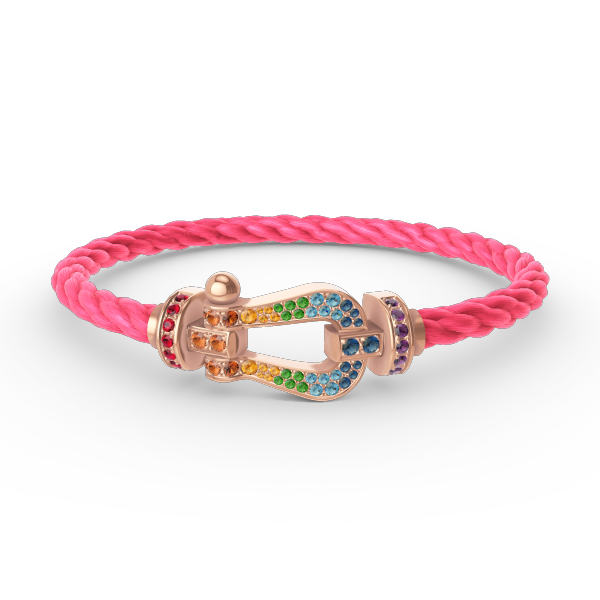 [⭐⭐JeweliWhal]FORCE LARGE HORSESHOE  COLORED DIAMOND BRACELET ROSE GOLD