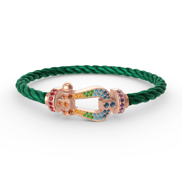 [⭐⭐JeweliWhal]FORCE LARGE HORSESHOE  COLORED DIAMOND BRACELET ROSE GOLD
