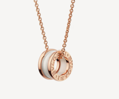 [⭐⭐JeweliWhal]ZERO 1 WHITE CERAMIC PINK GOLD NECKLACE