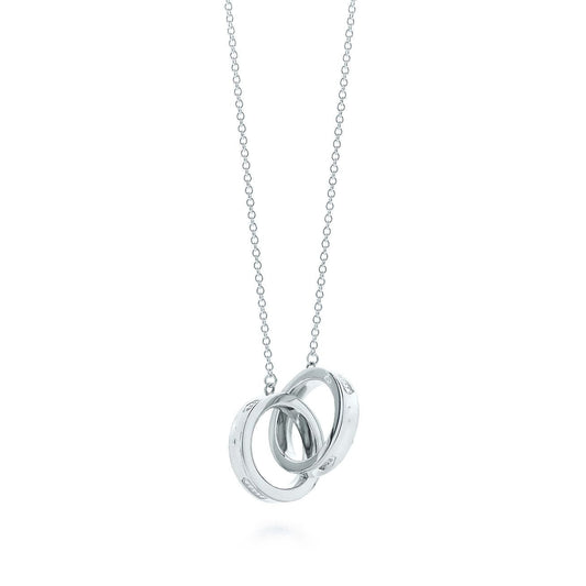 [⭐JeweliWhal]INTERLOCKING CIRCLES PENDANT SILVER SMALL NECKLACE