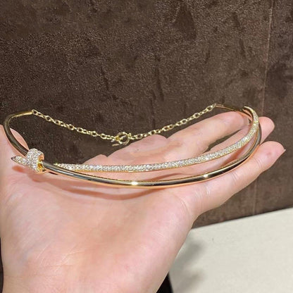 [⭐JeweliWhal]KNOT DOUBLE ROW NECKLACE IN YELLOW GOLD WITH DIAMONDS
