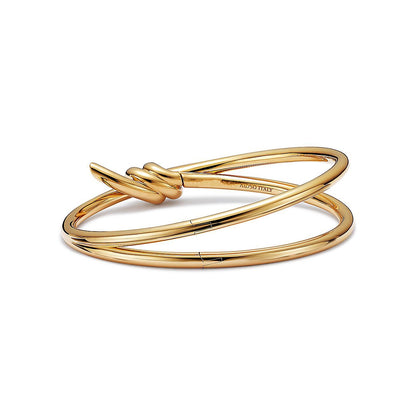 [⭐JeweliWhal]KNOT DOUBLE ROW GOLD BRACELET