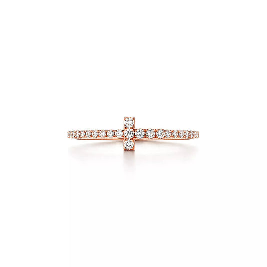 [⭐JeweliWhal]T RING DIAMOND PINK GOLD