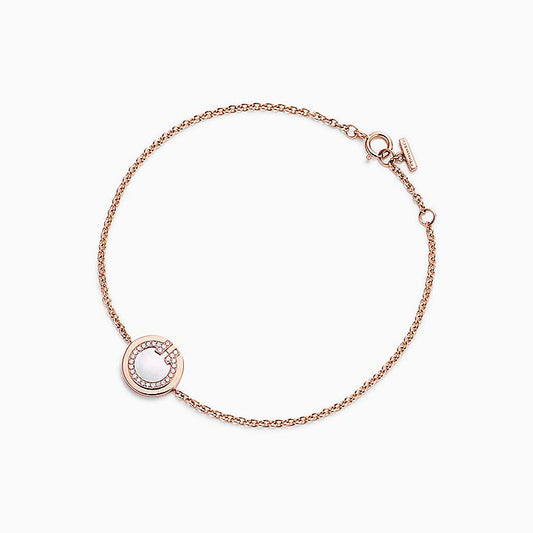 [⭐JeweliWhal]DIAMOND CIRCLE PINK GOLD BRACELET