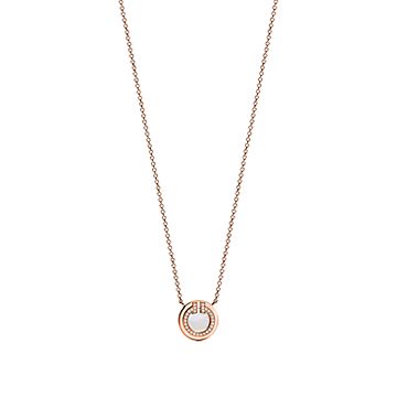 [⭐JeweliWhal]DIAMOND AND MOTHER PEARL CIRCLE NECKLACE PENDANT