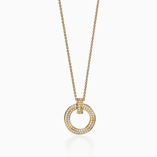 [⭐JeweliWhal]T WIRE PEDANT DIAMOND NECKLACE