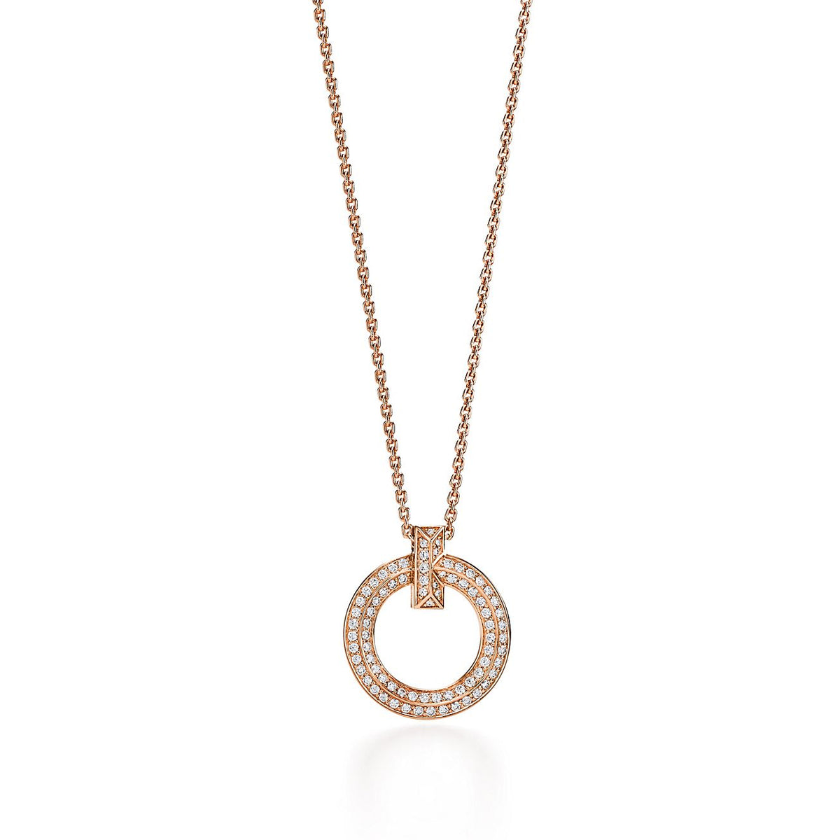 [⭐JeweliWhal]T1 CIRCLE DIAMOND PAVED MEDIUM NECKLACE