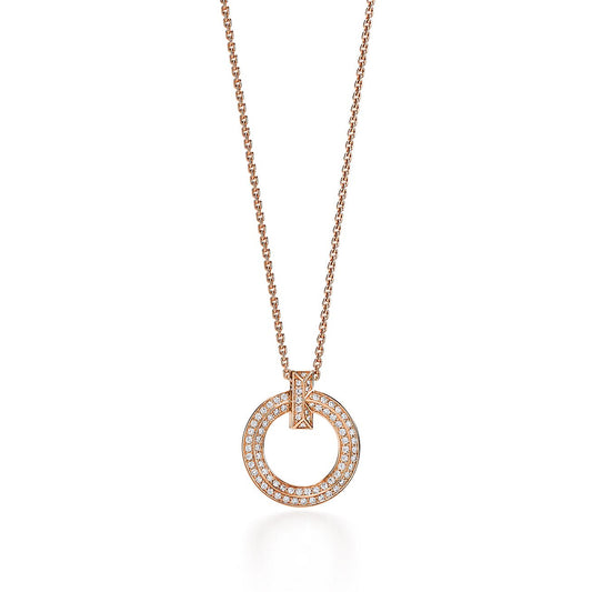 [⭐JeweliWhal]T1 CIRCLE DIAMOND PAVED MEDIUM NECKLACE