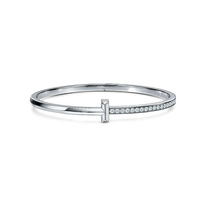 [⭐JeweliWhal]NARROW T1 HINGED BANGLE DIAMOND SILVER