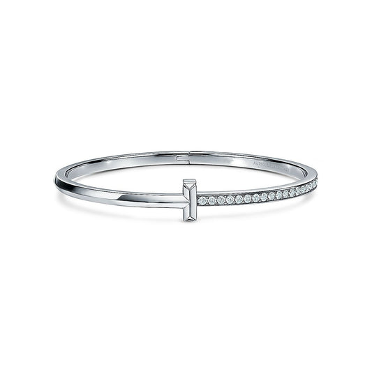 [⭐JeweliWhal]NARROW T1 HINGED BANGLE DIAMOND SILVER