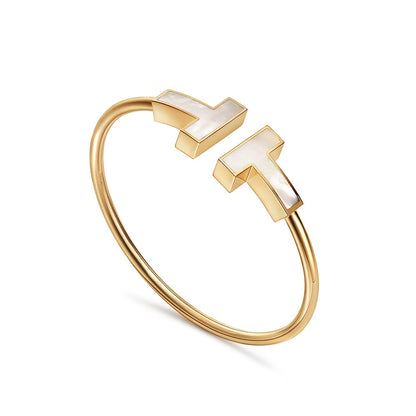[⭐JeweliWhal]T WIDE MOP OPEN BRACELET