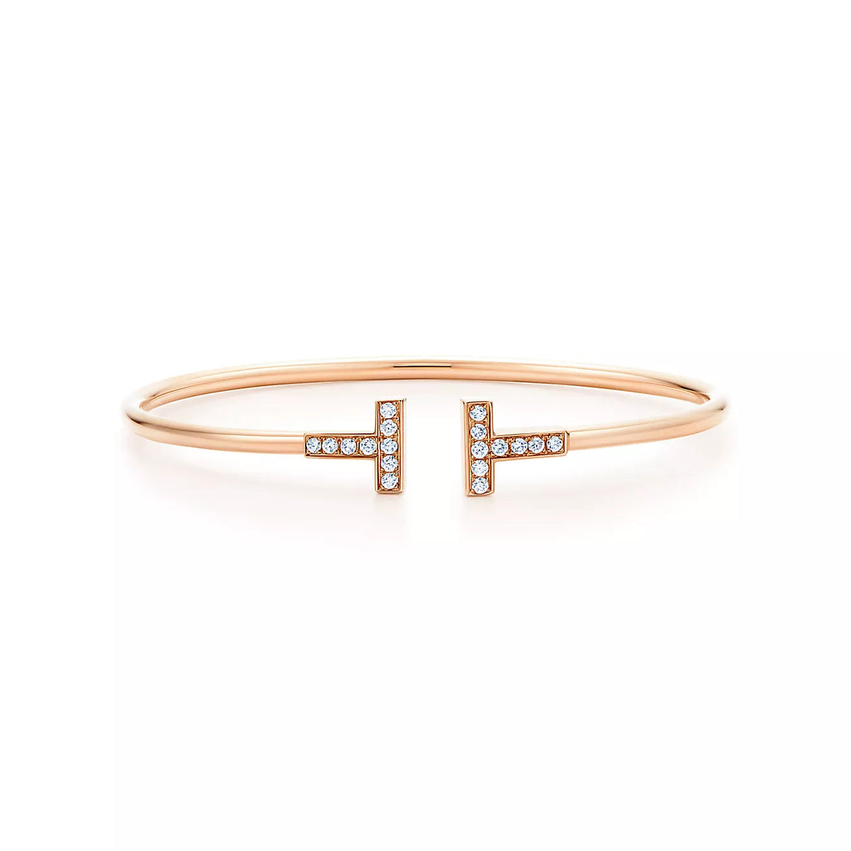 [⭐JeweliWhal]T BRACELET PINK GOLD 1.8MM DIAMOND