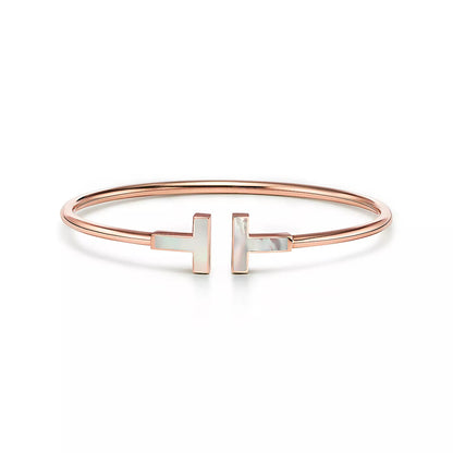 [⭐JeweliWhal]T BRACELET 1.8MM TURQUOISE PINK GOLD