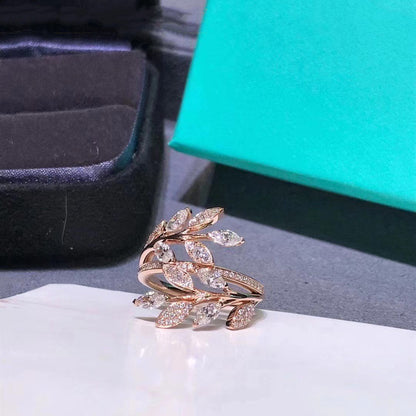 [⭐JeweliWhal]VICTORIA DIAMOND VINE BYPASS RING PINK GOLD