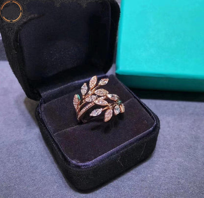[⭐JeweliWhal]VICTORIA DIAMOND VINE BYPASS RING PINK GOLD