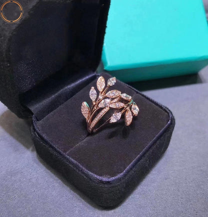 [⭐JeweliWhal]VICTORIA DIAMOND VINE BYPASS RING PINK GOLD