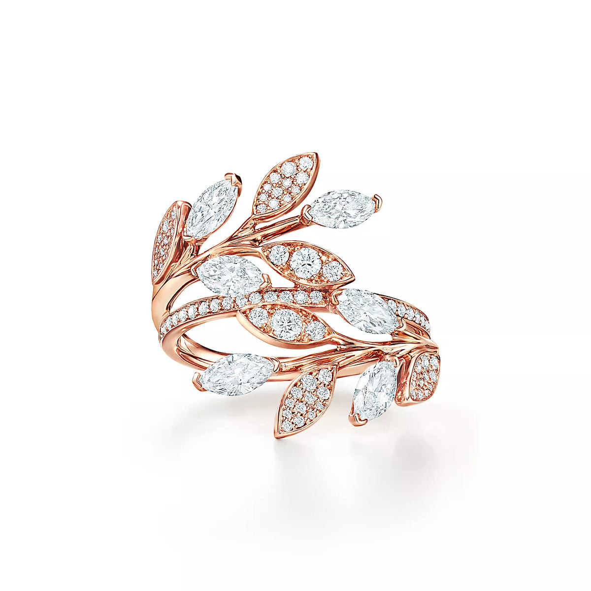 [⭐JeweliWhal]VICTORIA DIAMOND VINE BYPASS RING PINK GOLD