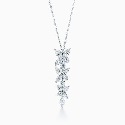[⭐JeweliWhal]MIXED CLUSTER DIAMOND DROP PENDANT