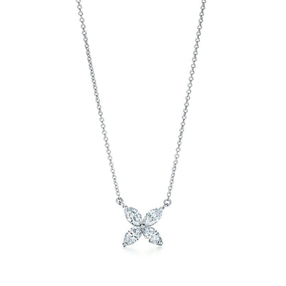[⭐JeweliWhal]PLATINUM AND DIAMOND VICTORIA PENDANT NECKLACE