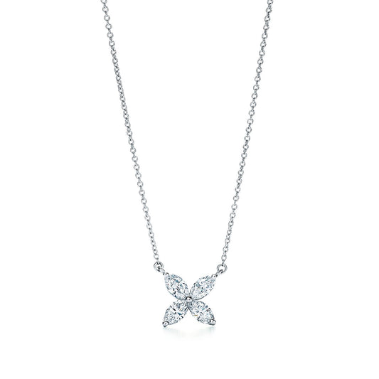 [⭐JeweliWhal]PLATINUM AND DIAMOND VICTORIA PENDANT NECKLACE