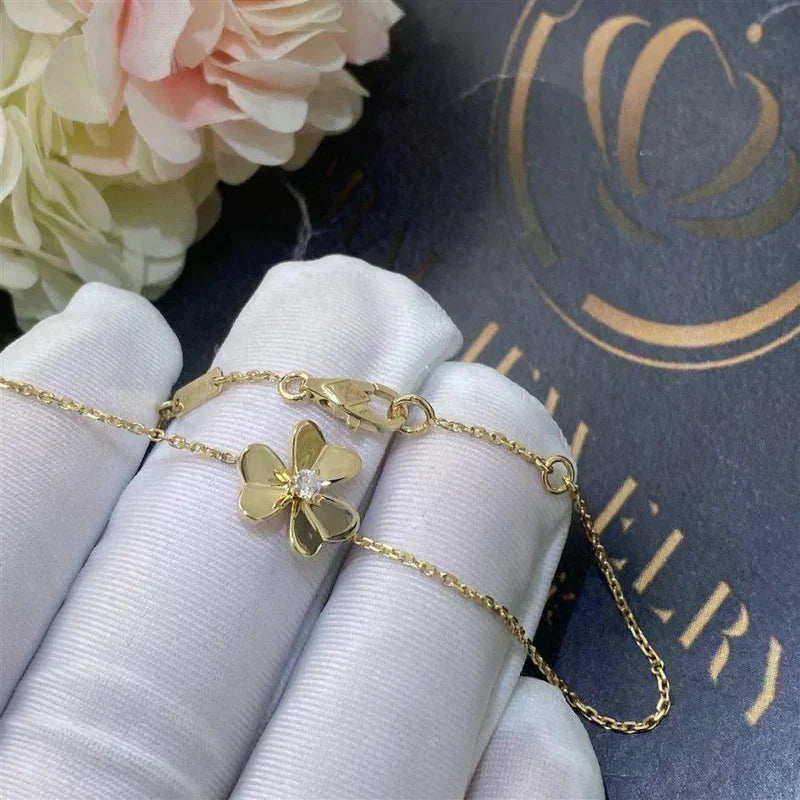 [⭐⭐JeweliWhal]FRIVOLE GOLD FLOWER PINK MALACHITE BRACELET