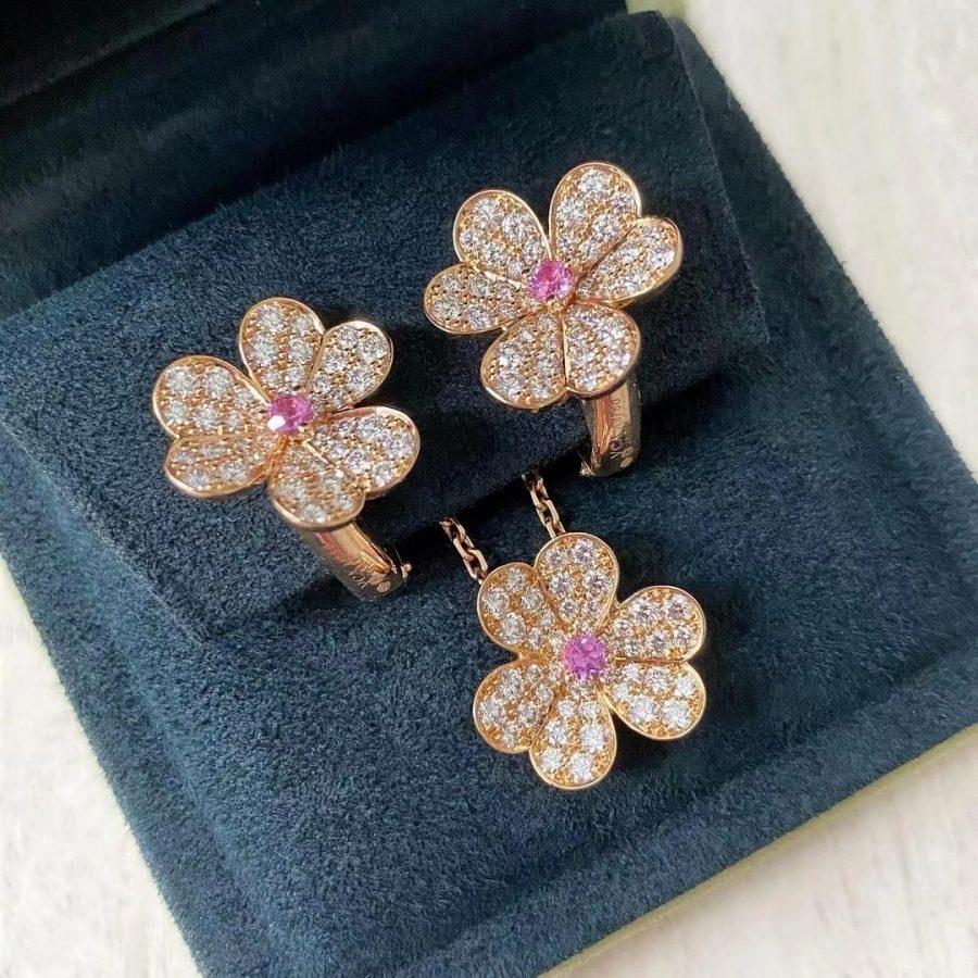 [⭐⭐JeweliWhal]FRIVOLE ROSE GOLD FLOWER DIAMOND NECKLACE