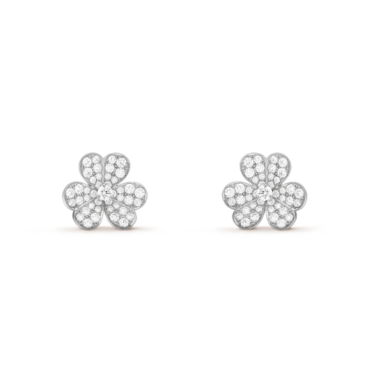 [⭐⭐JeweliWhal]FRIVOLE SILVER FLOWER DIAMOND EARRINGS