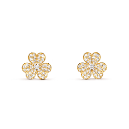 [⭐⭐JeweliWhal]FRIVOLE GOLD FLOWER DIAMOND EARRINGS