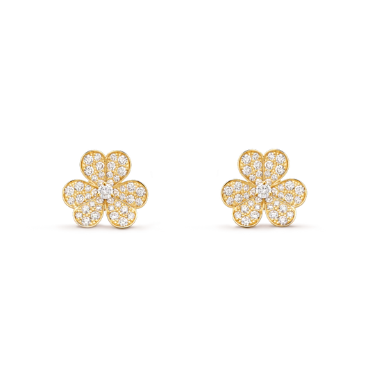 [⭐⭐JeweliWhal]FRIVOLE GOLD FLOWER DIAMOND EARRINGS