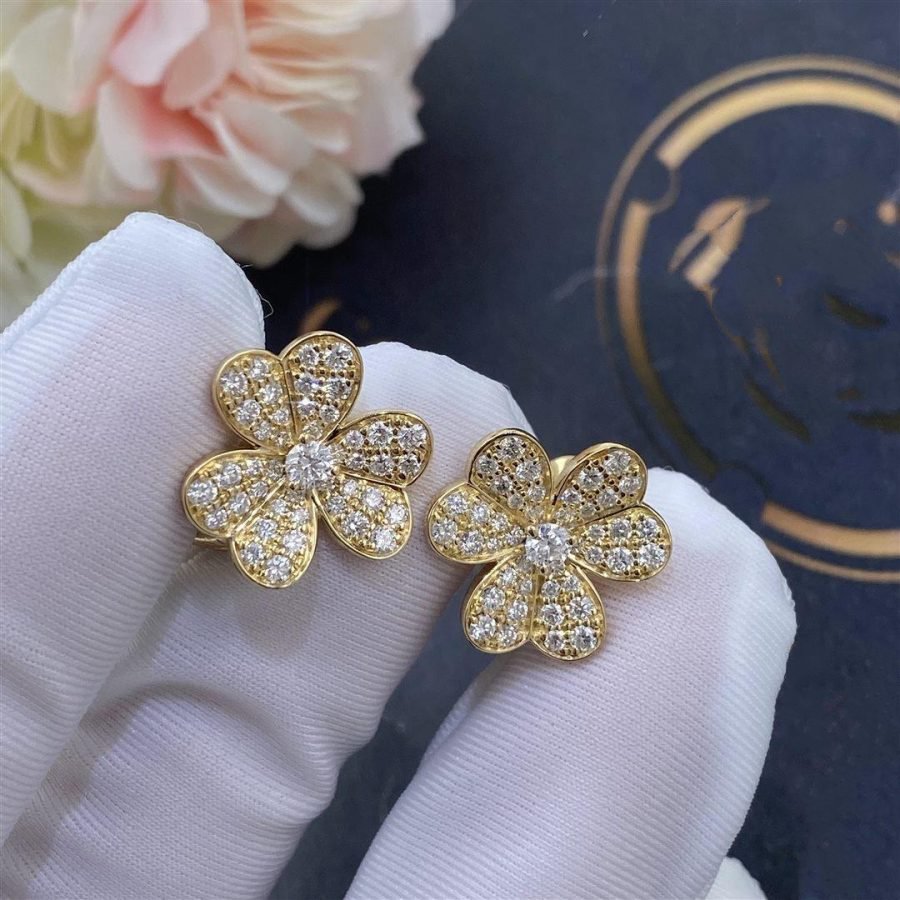 [⭐⭐JeweliWhal]FRIVOLE GOLD FLOWER DIAMOND EARRINGS