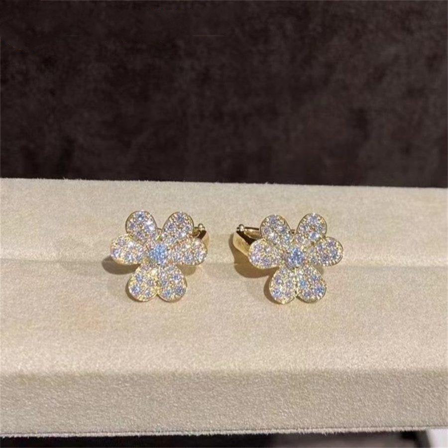 [⭐⭐JeweliWhal]FRIVOLE GOLD FLOWER DIAMOND EARRINGS