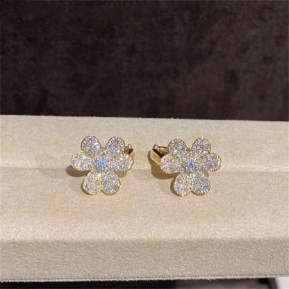 [⭐⭐JeweliWhal]FRIVOLE GOLD FLOWER DIAMOND EARRINGS