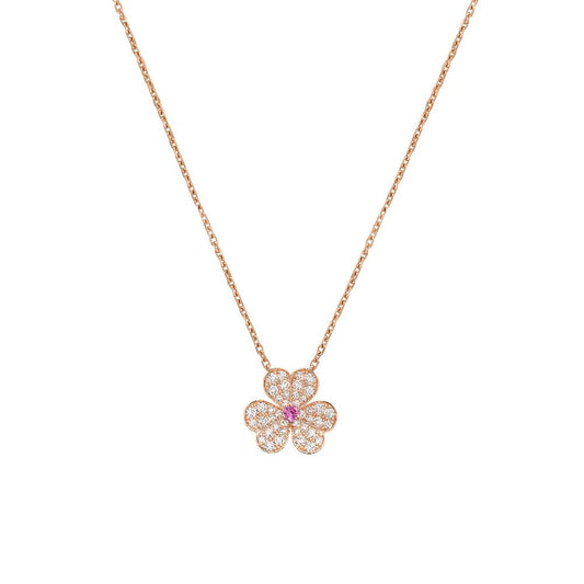 [⭐⭐JeweliWhal]FRIVOLE ROSE GOLD FLOWER DIAMOND NECKLACE