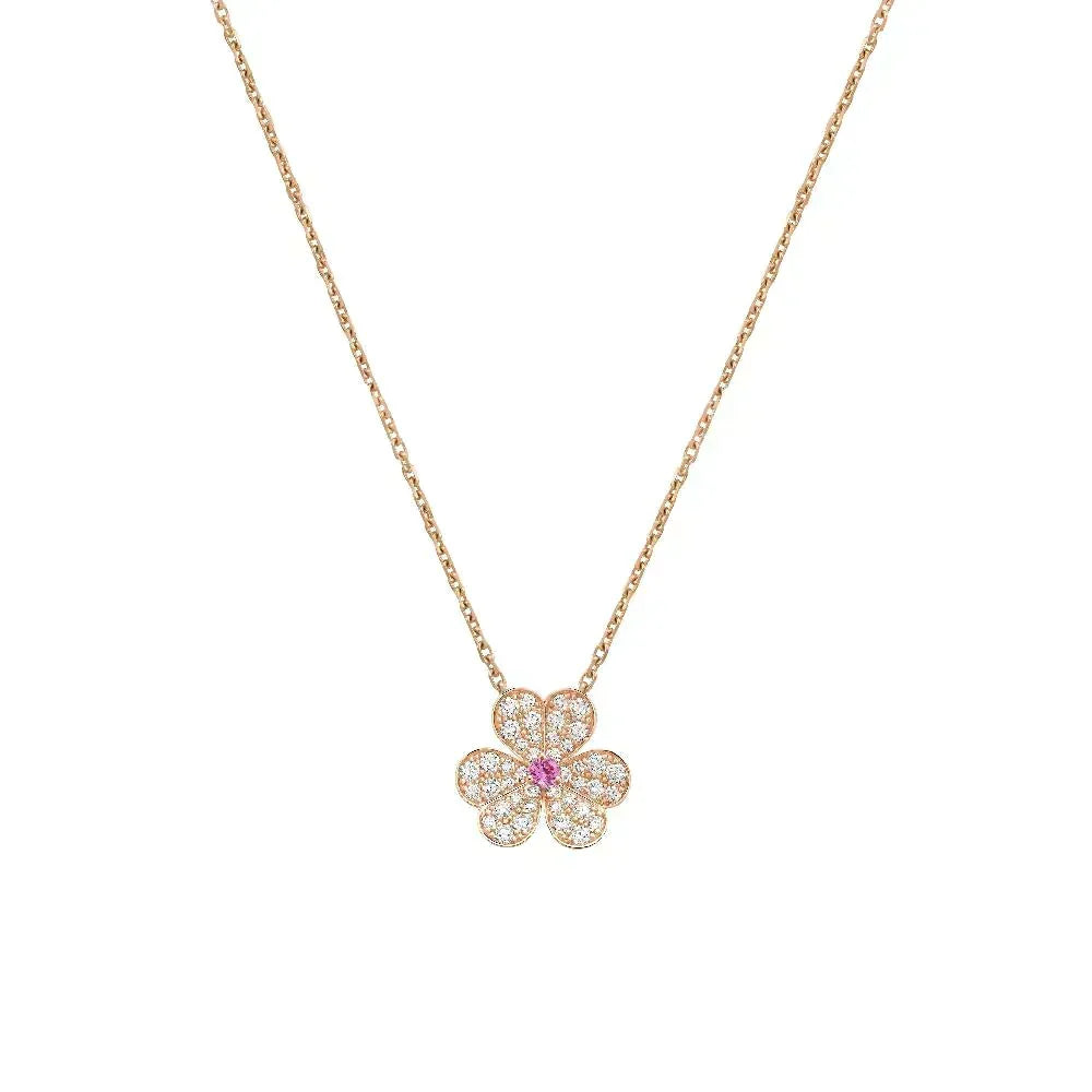 [⭐⭐JeweliWhal]FRIVOLE ROSE GOLD FLOWER DIAMOND NECKLACE