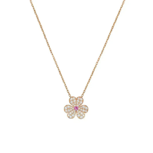 [⭐⭐JeweliWhal]FRIVOLE ROSE GOLD FLOWER DIAMOND NECKLACE