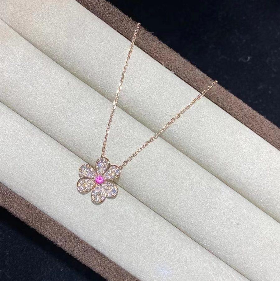 [⭐⭐JeweliWhal]FRIVOLE ROSE GOLD FLOWER DIAMOND NECKLACE